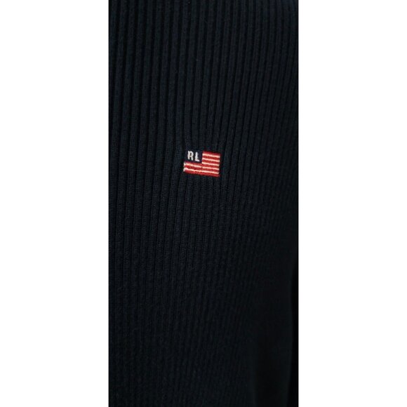 Ralph Lauren Polo Jeans Co Mens XL Blue Ribbed Long Sleeve Logo Flag Sweater - Picture 4 of 11